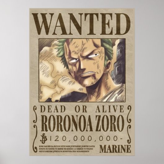Ein Stück Zoro 2. gewollt Poster (Vorne)