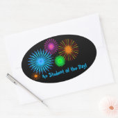 Ein+ Student des Tages! Ovaler Aufkleber (Umschlag)