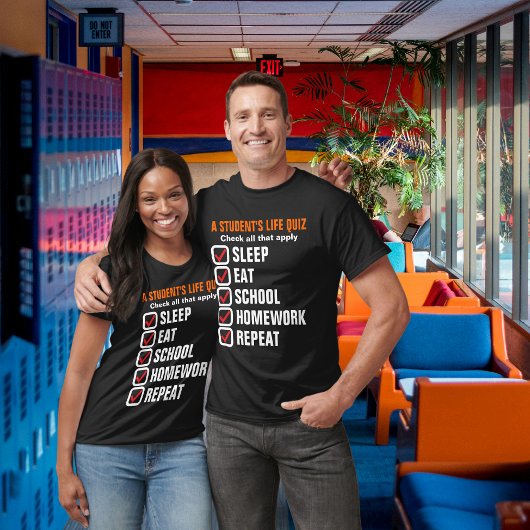 Ein StudentIn-Life-Quiz-anpassbarer Text T-Shirt