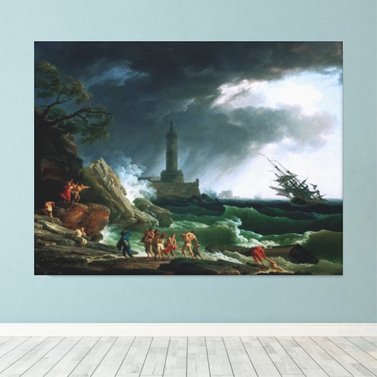 Ein Sturm an der Mittelmeerküste von Claude Joseph Leinwanddruck (Insitu (Holzboden))