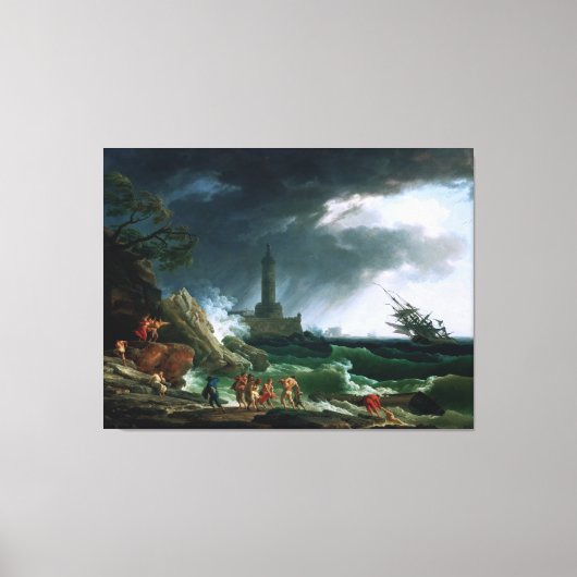 Ein Sturm an der Mittelmeerküste von Claude Joseph Leinwanddruck (Vorderseite)