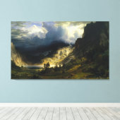 Ein Sturm im Rocky Mountains Bierstadt Leinwanddruck (Insitu (Holzboden))