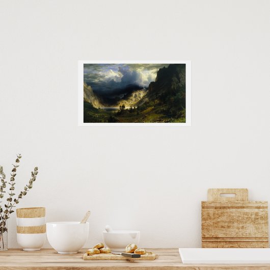 Ein Sturm in den Rocky Mountains, Bierstadt Poster (Küche)