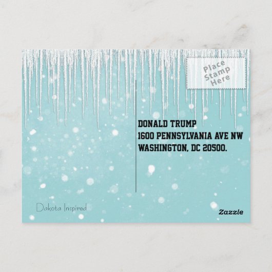 "Ein Sturm kommt" mit Rosie in rosa Hut Postkarte (Rückseite)