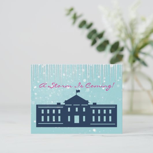 "Ein Sturm kommt" mit Schnee & Whitehouse Postkarte (Stehend Vorderseite)