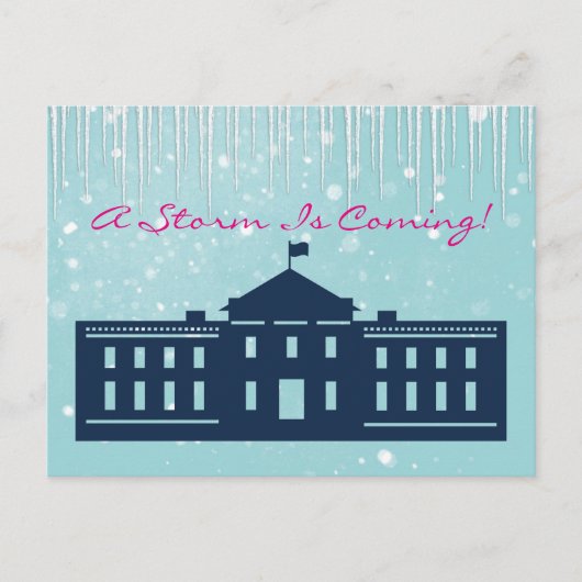 "Ein Sturm kommt" mit Schnee & Whitehouse Postkarte (Vorderseite)