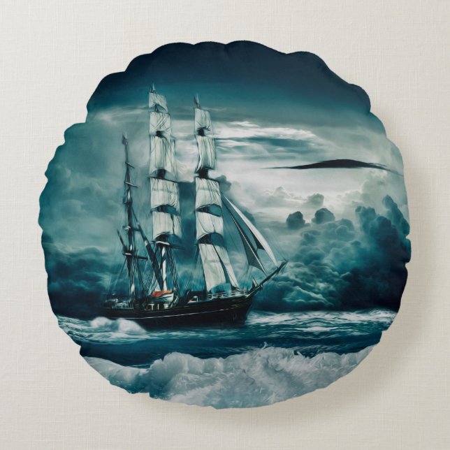 Ein Sturm Rundes Kissen (Vorderseite)