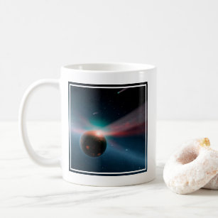 Ein Sturm von Kometen im Eta Corvi-System. Kaffeetasse