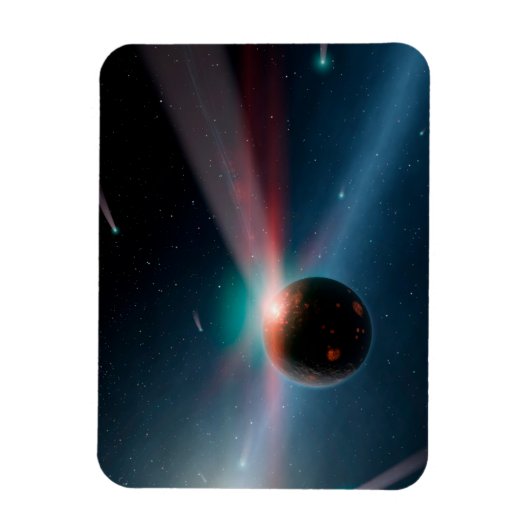Ein Sturm von Kometen im Eta Corvi-System. Magnet (Vertikal)