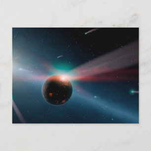 Ein Sturm von Kometen im Eta Corvi-System. Postkarte