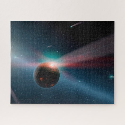 Ein Sturm von Kometen im Eta Corvi-System. Puzzle (Horizontal)
