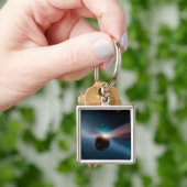 Ein Sturm von Kometen im Eta Corvi-System. Schlüsselanhänger (Hand)