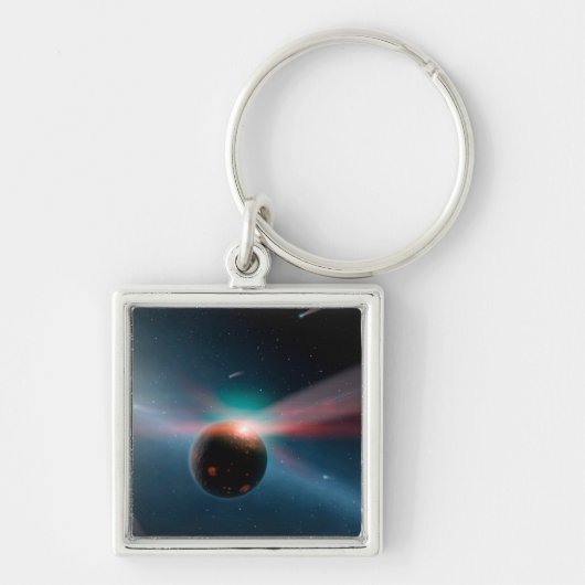 Ein Sturm von Kometen im Eta Corvi-System. Schlüsselanhänger (Vorne)