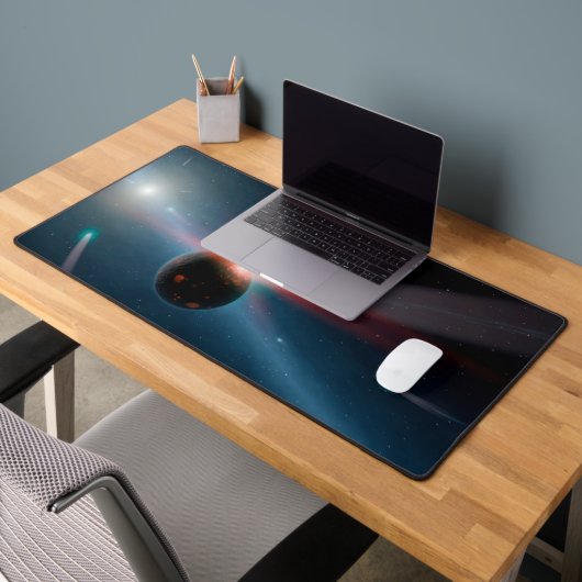 Ein Sturm von Kometen im Eta Corvi-System. Schreibtischunterlage (Büro 2)