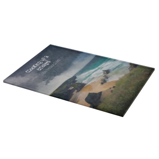 Ein stürmischer, launenhafter Strand, aquamarines  Schneidebrett (Ecke)