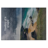 Ein stürmischer, launenhafter Strand, aquamarines  Schneidebrett (Vorderseite)