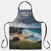 Ein stürmischer, launenhafter Strand, aquamarines  Schürze (Vorderseite)