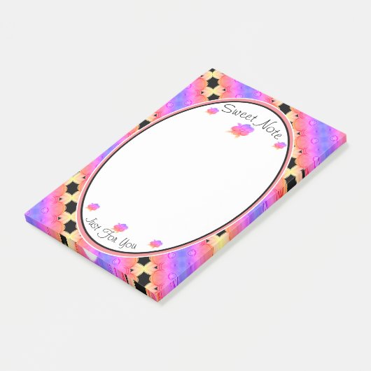 Ein Super Sweet Flower Post-it Klebezettel (angewinkelt)