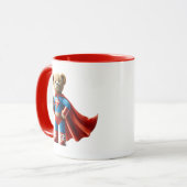 Ein Superheld-Bär hält einen Teddybär. Tasse (Vorderseite Links)