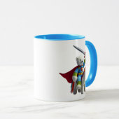 Ein Superheld-Bär im Flug. Tasse (VorderseiteRechts)
