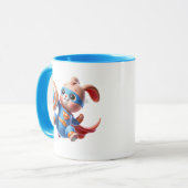 Ein Superheld-Kaninchen mit seinem Schild. Tasse (Vorderseite Links)