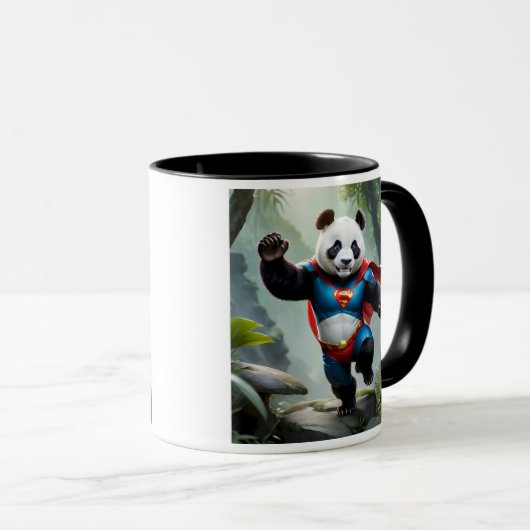 Ein Superheld-Panda. Tasse (VorderseiteRechts)