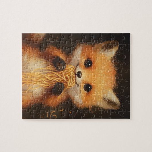 Ein superniedlicher, roter Fuchs, der Spaghetti is Puzzle (Horizontal)