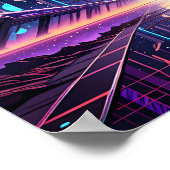 Ein surrealer Sonnenuntergang über der futuristisc Poster (Ecke)