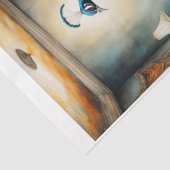 Ein surreales Gemälde eines Pfaues in einer Fantas Seidenpapier (Detail)