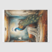 Ein surreales Gemälde eines Pfaues in einer Fantas Seidenpapier (Vorderseite)