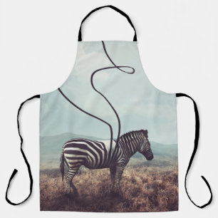 Ein surrealistisches Bild eines Zebras und zwei se Schürze