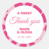 Ein süß danke Disco Pink Cowgirl Gastgeschenk Hoch Runder Aufkleber (Vorderseite)