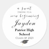 Ein Süß, der einem neuen Abschluss ein Ende bereit Runder Aufkleber (Vorderseite)