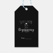 Ein Süß, der einer neuen Gastgeschenk Hochzeit end Geschenkanhänger (Rückseite)