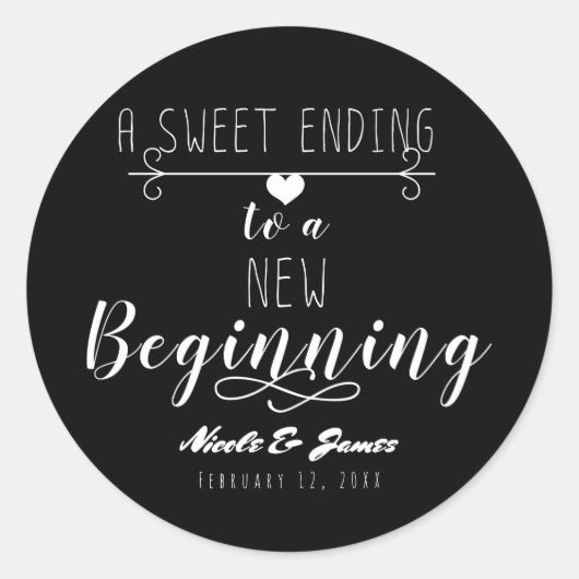 Ein Süß, der einer neuen Gastgeschenk Hochzeit end Runder Aufkleber (Vorderseite)