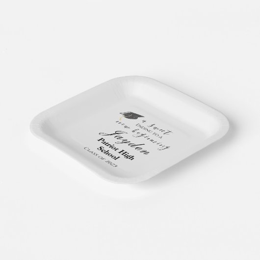 Ein Süß, der zu einem neuen Beginnend-Abschluss en Pappteller (Gewinkelt)