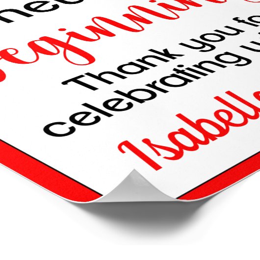 Ein Süß, der zu einem neuen Beginnend-Abschluss en Poster (Ecke)