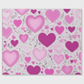 Ein süß-zauberhaftes Herz-Muster Geschenkpapier (Flach)
