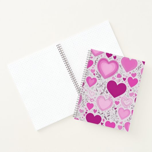 Ein süß-zauberhaftes Herz-Muster Notizblock (Innenseite)