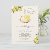 Ein Süsse Pie backt Lemon Pie Cream Baby Dusche Einladung (Stehend Vorderseite)