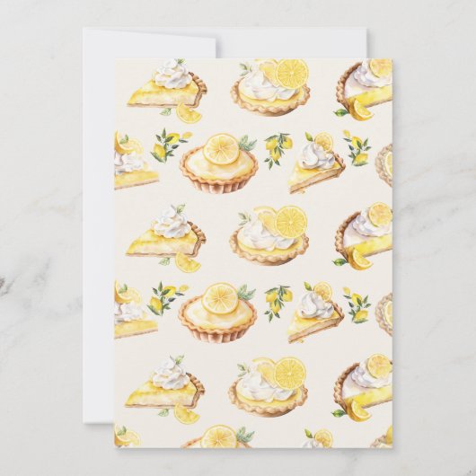 Ein Süsse Pie backt Lemon Pie Cream Baby Dusche Einladung (Rückseite)