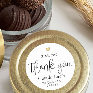 Ein Süße Vielen Dank Quinceañera Moderne 15. Gebur Runder Aufkleber