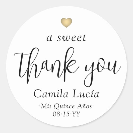 Ein Süße Vielen Dank Quinceañera Moderne 15. Gebur Runder Aufkleber (Vorderseite)