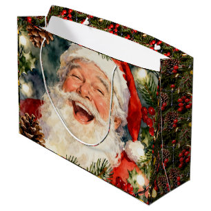 Ein süßer altmodischer Weihnachtsmann Vintage We Große Geschenktüte