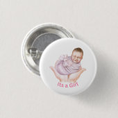 Ein süßer Baby-Shower-Button für Mädchen Button (Vorne & Hinten)