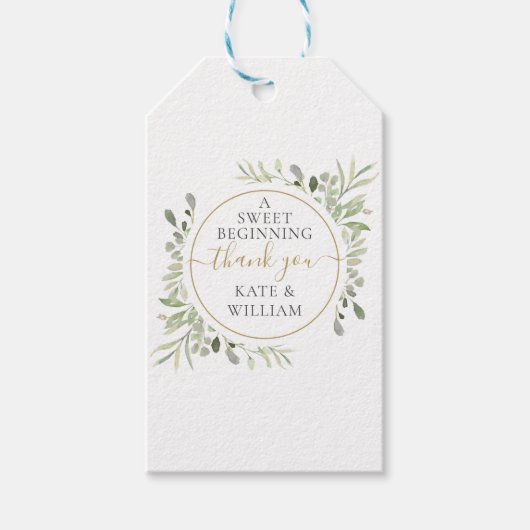 Ein süßer Beginner der Grünen Hochzeit Gold Vielen Geschenkanhänger (Vorderseite)