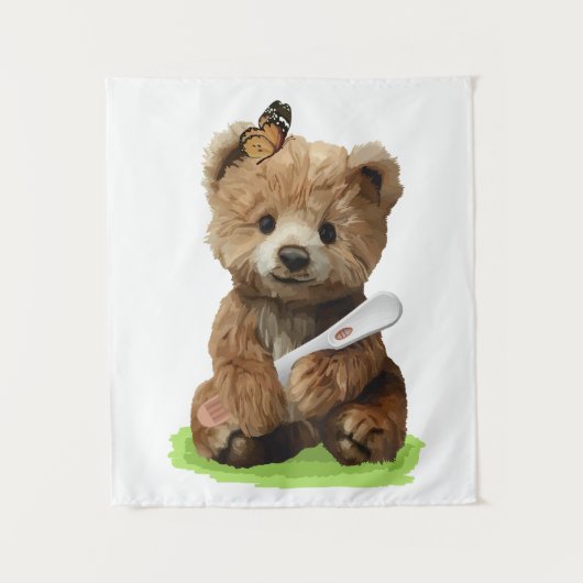 Ein süßer brauner Teddybär Wandteppich (Vorderseite)