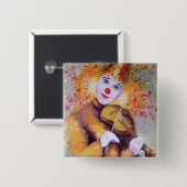 Ein süßer Clown, der Geige spielt Button (Vorne & Hinten)