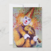 Ein süßer Clown, der Geige spielt Einladung (Vorderseite)