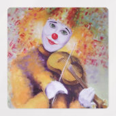 Ein süßer Clown, der Geige spielt Etiketten (Design 1)